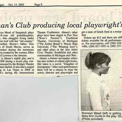 Article about the production from the 13 Oct 2005 Commercial Record: Pictured Bronwyn Mead and Mary Ann Curtis