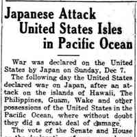          cr1941121201JapanAttacksUS.jpg; The Commercial Record Announces We Are At War
   