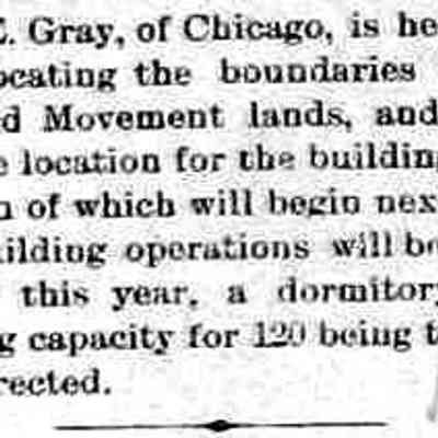 cr1899051201MrGrayHereMapingForwardMovementBoundaries.jpg: 1899 Mr. E. Gray of Chicago visits