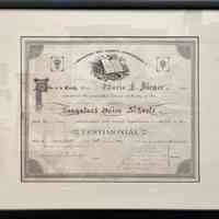 Saugatuck Union School diploma 1891
