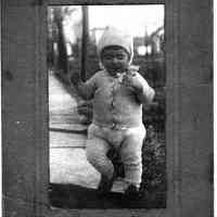          89-1-37 Margaret D. Brown.jpg 679KB; Margaret D. Brown as a toddler bundled up in knitted clothing as she walks outside
   