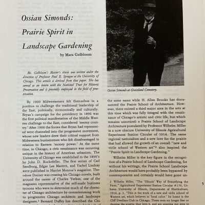 Ossian Simonds, Prairie Spirit in Landscape Gardening