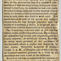          Newspaper clipping, marked 1887, of obituary for Dallas A. French. 