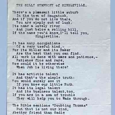 Silly Symphony of Singleville poem