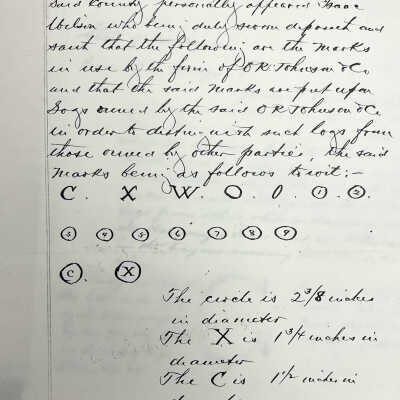 Xerox of a document registering the mark.