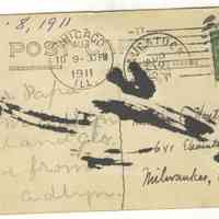          HH-0016-Postcard-Aldyn-Paul-George-bk.JPG 293KB; Postmarked Aug. 10, 1911. From Adlyn to her father in Milwaukee
   