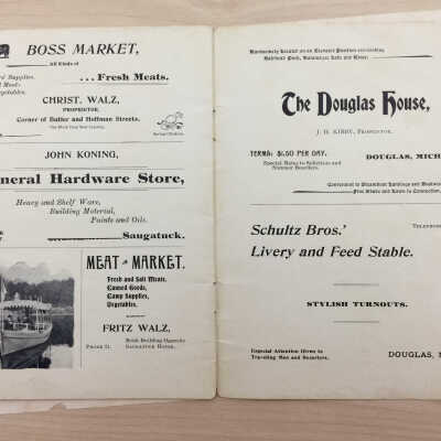 Boss Market by Christ Walz, John Koning hardware, Fritz Walz meat marked, Douglas House by J.H. Kibby, Schultz Bros.