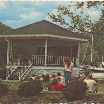 Bicentennial Bandstand on Saugatuck's Scenic Kalamazoo River Postcard