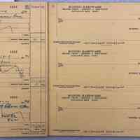         03. Black-covered pad of business checks with receipts from 1974-1976. 9.5