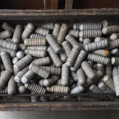 Wooden box filled with aluminum net floats