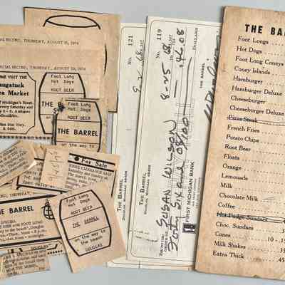Ads, checks, menu card