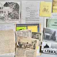          Library research; example of items including pages of Kit's handwritten notes culled from back issues of the Commercial Record.
   