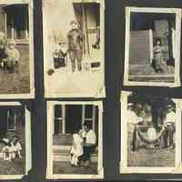          ES60013.JPG 1MB; Top middle - Frank Sewers wearing leather vest with broom and shovel.
   