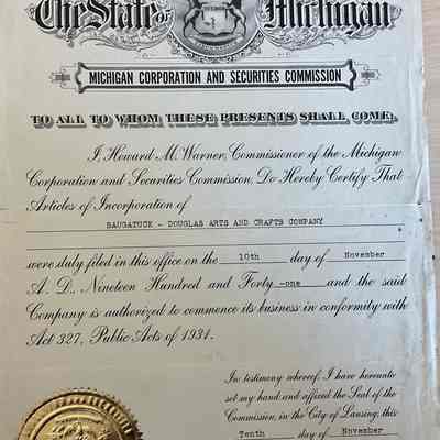 Michigan Certificate of Incorporation