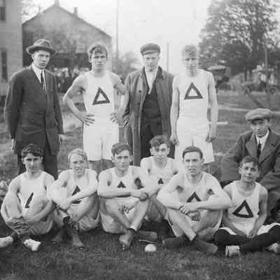 SaugatuckSchoolTrackTeamCa1914.jpg 1.1MB: Digital image from 2021.72.02. Original print in box 009, 2024.04.107. This is likely the 1912 team. Compare newspaper clipping from Commercial Record 19 April, 1973.