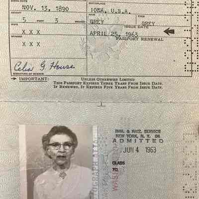 Celia (Gamble) House passport