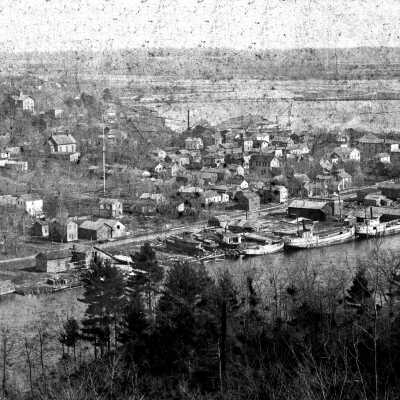 1895 Brittain Yard: filename: Saugatuckpanorama1895tu A