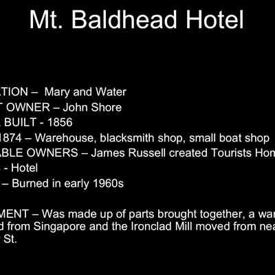 Screen shot 2014-09-12 at 6.00.03 PM.png 104KB: Bill Kemperman research from 2014 Jack Sheridan presentation about what buildings can be seen in the 1874 view from Mt. Baldhead photo