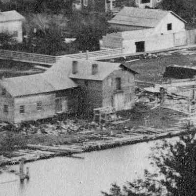 Tourists Home 75x10.jpg 1.8MB: Site detail from 1874 view from Mt. Baldhead photo. See 2023.10.36