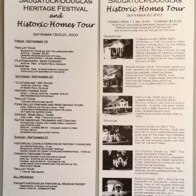 Heritage Festival and Homes Tour 2003 binder