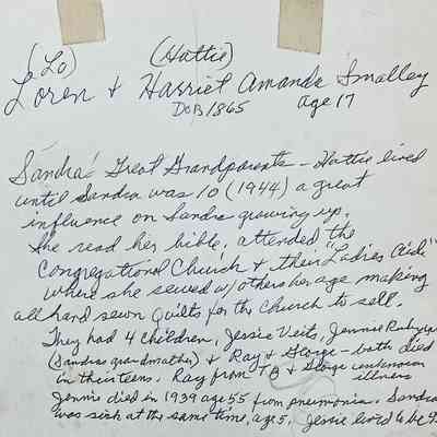 back.jpg 1.3MB: Wedding photos of Loren and Harriet Smalley, 1882 back
Located in box 145