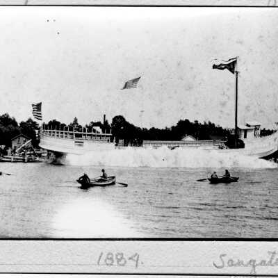 Launching of Steamer R.C. Reid: Guild-launching_ca1884