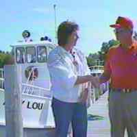          Host Len Kluge interviews Larry Hattinga, captain of the Ary Lou
   