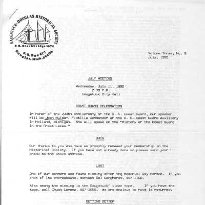 July 1990: includes trivia quiz to test members