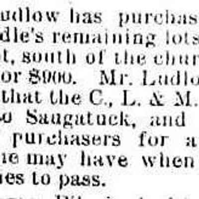 cr1889060701LudlowBuysBandlesLots.jpg: Charles Ludlow purchase J.H. Bandle lots for train railway