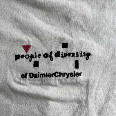 Chrysler tshirt, front chest embroidery