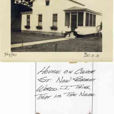 MWM-HouseonCulverSt.JPG 280KB: 6/25/1921 by E.R. B. House on Culver St., now Bright World. I think that is the name. [If correct, Bright World is at 233 Culver St, Saugatuck, MI 49453]