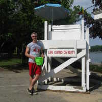          David Lyon as lifeguard for the Summertime opening party
   