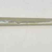          A typical dip pen with a complete nib (writing point) and mother of pearl handle.
   