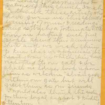 BBAug0139-CongregationalChurchProgram-MayComments.jpg 412KB: from May Heath collection - August 10 program back with text for May Heath's thank you to the participants