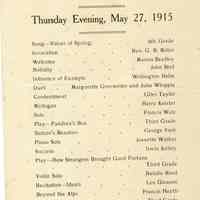          BBAug0077-CongregationalChurch-1915.jpg; Rev. G. B. Millar, Marion Bradley, John Bird, Wellington Helm, Marguerite Gossweile,  Julia Whipple, Giles Taylor, Harry Keister, Francis Walz
George Vork, Jeanette Walker, Irwin Kelley, Natalie Reed, Leo Gleason, Francis Heath, Rev. A. B. Bell
   