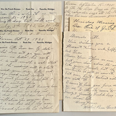 Eight letters from Mrs. Ida French Bronson to her children