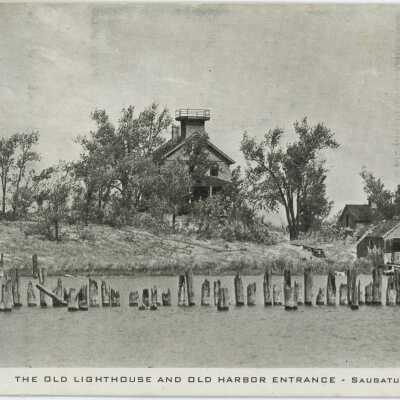 The Old Lighthouse and Old Harbor Entrance Postcard