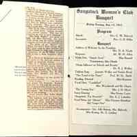          newspaper clipping and banquet program 15 Jan. 1915
   