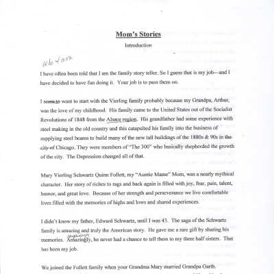 Mom’s Stories - Description of Dawn’s "Auntie Mame" mother