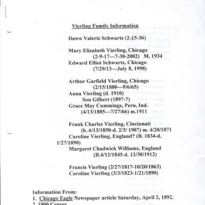 Vierling Family Information - Her mother's family tree
