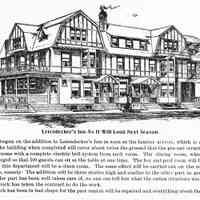          hmb1905LeiendeckerInn.jpg 2.3MB; Work will be begun on the addition to Leiendecker's Inn as soon as the lumber arrives, which is expected now almost any day. The building when completed will cover about twice the ground that the present structure occupies and have 37 sleeping rooms with a complete electric bell system from each room. The dining room, which overlooks the river, will be enlarged so that 100 guests can sit at the table at one time. The bar and pool room will be 56×20 and one of the features of this department will be a steen room. The same effect will be carried out on the addition as in the original structure, namely: The addition will be three stories high and similar to the other part in general appearance so that, as the older part has been well taken care of, no one can tell but what the entire structure was built at the same time. P. H. Hancock has taken the contract to do the work.
The dock which has been in bad shape for the past season will be repaired and everything about the premises put in first-class order.
   