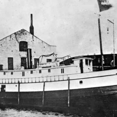 The A. B. Taylor was launched in 1883, the first vessel build by the Rogers and Bird Company. She was used out of here in the passenger and fruit trade, until 1889 when she was sold to a mining company in northern Michigan.: filename: LO 99 AB Taylor tu