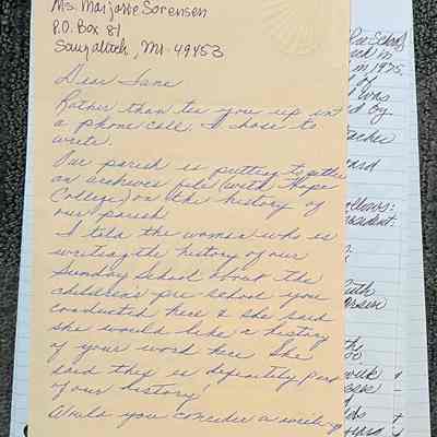 A 2009, five-page, handwritten letter by Mrs. Babbitt summarizes the history of the school.
