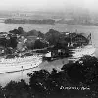 Mt. Baldhead view with three steamships