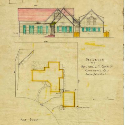 Residence/For/Mr. & Mrs. V.T. Conklin/Claremont, Cal. (Conklin)