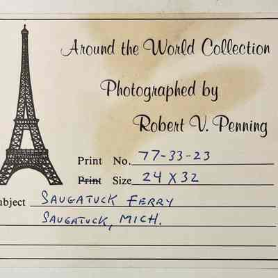Label on the back of the frame.
