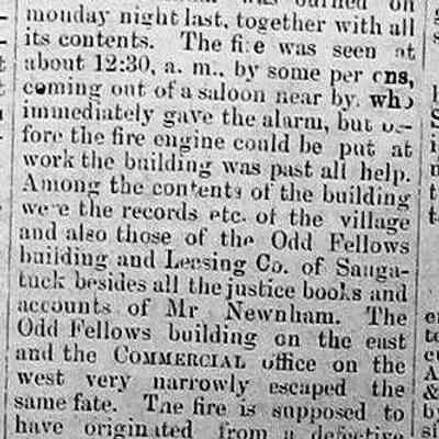 cr1878122701NewnhamOfficeBurns-VillageRecordsGone.jpg: R. B. Newnham law office