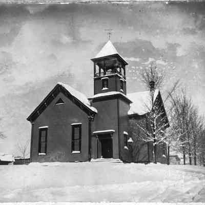 94_1_16a_Cong._Church.jpg 585 KB: original in box 31, envelope 94_1_16a

Photo caption from "Raising the Roof," 2nd ed., page 22
FIRST CONGREGATIONAL CHURCH
ca. 1800
296 Hoffman Street | Saugatuck
The church's bell-tower entrance and new wing have been added. Original eave brackets remain. A center window was added in 1896-a gift from Warner D. Sutton, one time Saugatuck School Superintendent who became a well known American diplomat.