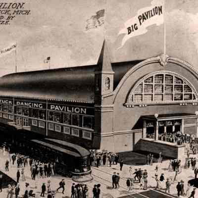 89-1-19-f.jpg 1.5MB: Publicity image, rendering or illustration of the developer F. Limouze vision for a dancing pavilion to surpass the one in South Haven.