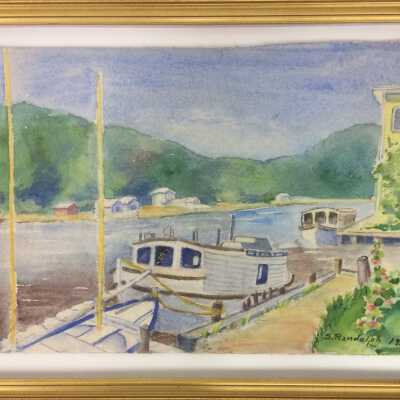 Fishing boat and Mt. Baldhead